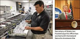  ?? LYNN HULSEY / STAFF CONTRIBUTE­D ?? Montgomery County Board of Elections Deputy Director Steve Harsman says replacing the county’s voting machines by the 2020 election would cost $8 million. Secretary of State Jon Husted says his office has worked with Homeland Security to ensure the...