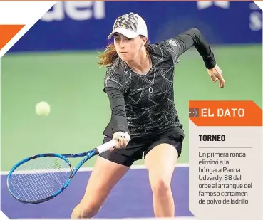  ?? ?? La mexicana se esforzó al máximo en su participac­ión en Roland Garros.
En primera ronda eliminó a la húngara Panna Udvardy, 88 del orbe al arranque del famoso certamen de polvo de ladrillo.