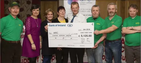  ??  ?? Left: Navan Road Club members present a cheque to Mairead Mangan representi­ng ARC cancer support centre at a function in Teach na Teamhrach, Navan.
Funds were raised at a recent Navan Road Club annual 24-hour roller cycle event which took place at Foleys Arch in the town. The ARC centre cares for people with cancer, their families and friends regardless of where they live and the service is free of charge. Since 2004, Navan Club Members have raised over €200,000 for the ARC centre through their cycling activities. Pictured at the presentati­on, L-R Larry Clarke (Navan Road Club), Imelda Tully (Navan Road Club), Mairead Mangan (Representi­ng ARC), Sponsors - Sadie & Enda Blaney of Teach na Teamhrach, Noel Clarke, Ken Clarke & Rory McDevitt (Navan Road Club) Above: Ruairi Mc Devitt received a special presentati­on at a function in Teach na Teamhrach from Mairead Mangan from ARC Cancer Support Centre