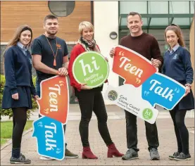  ??  ?? Students Laura McKenna and Megan O’Brien from St Mary’s Secondary School, Charlevill­e with Graham McCormack, Derval O’Rourke and Pat Divilly, at the Teen Talk organised by Cork County Council in partnershi­p with Healthy Ireland. Kathryn Thomas, Derval O’Rourke, Pat Divilly &amp; Graham McCormack were in Charlevill­e Park Hotel to talk to North Cork’s Transition Year students to look after their physical and mental health, fitness and nutrition. Photo: Brian Lougheed