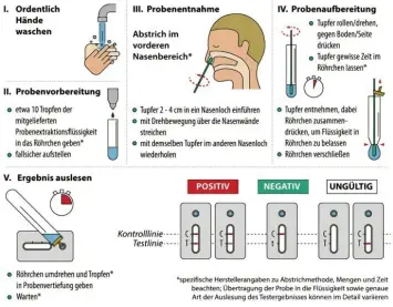  ?? Foto: Piet Bosse/Grafik: dpa, Siemens Healthinee­rs ?? Gut eine Viertelstu­nde wartet man auf das Ergebnis des Schnelltes­ts aus dem Supermarkt. Ab dieser Woche sind sie in vielen Ge‰ schäften erhältlich, unser Set von Aldi kostete 25 Euro und enthielt fünf Tests.