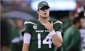  ?? Photograph: Bill Kostroun/AP ?? Sam Darnold’s 1,000 yard stare: a look that is easy to perfect at the Jets.