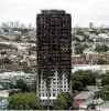  ??  ?? Das Feuer am Grenfell Tower breitete sich über die Fassade aus. Foto: Getty Images