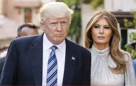  ?? ANGELO CARCONI/ THE ASSOCIATED PRESS ?? Donald and Melania Trump arrive for a concert Friday in Taormina, Italy, where leaders of the G7 countries are meeting.