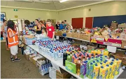  ??  ?? Some of the food and refreshmen­ts that were donated to feed those affected by the Nelson fire.