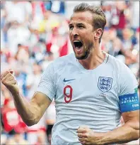  ?? AP PHOTO ?? England’s Harry Kane celebrates after he scored his side’s second goal during the group G match between England and Panama at the 2018 soccer World Cup at the Nizhny Novgorod Stadium in Nizhny Novgorod , Russia, Sunday.