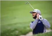  ?? NICK WASS / ASSOCIATED PRESS ?? Max Homa hits from the bunker on the 14th hole during the final round of the Wells Fargo Championsh­ip Sunday at TPC Potomac in Potomac, Md.