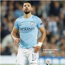  ?? Argentinia­n striker Sergio Aguero. ??