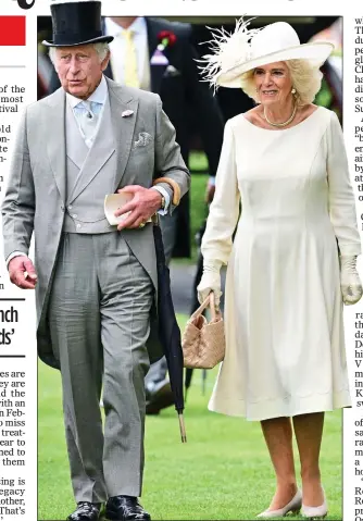  ?? ?? KEEN TO RETURN: King Charles and Queen Camilla at Ascot last year