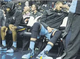  ?? FOTO: EFE ?? Marc Gasol visiblemen­te frustrado en los minutos que fue relegado al banquillo