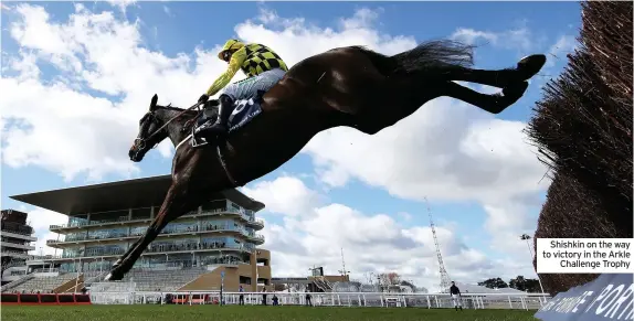  ??  ?? Shishkin on the way to victory in the Arkle Challenge Trophy