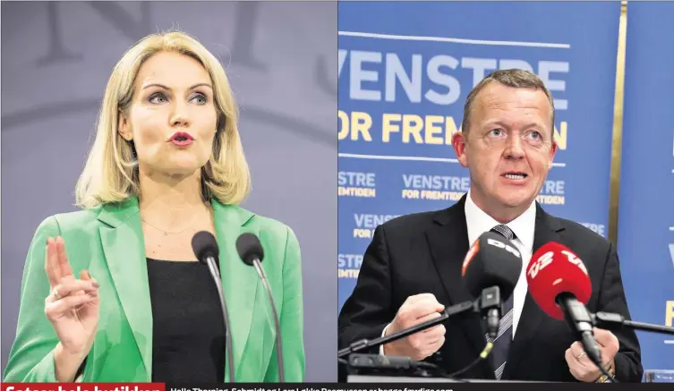  ??  ?? Helle Thorning-Schmidt og Lars Løkke Rasmussen er begge færdige som partileder­e, hvis de taber valget.