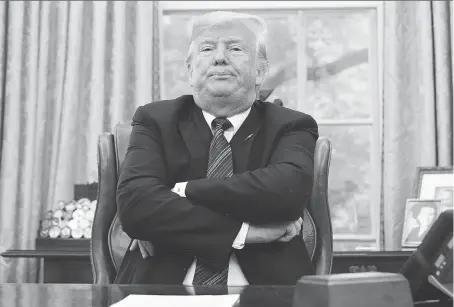  ?? MANDEL NGAN/AFP/GETTY IMAGES ?? U.S. President Donald Trump faces reporters after a phone call Tuesday with Mexico’s President Enrique Pena Nieto in which he threatened to exclude Canada from a trade deal if Canada refuses to play ball. “If I were Canada, I wouldn’t sign,” says one U.S. expert.