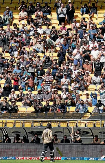  ?? PHOTOSPORT ?? New Zealand crowds such as this one in Wellington were quick to take to Devon Conway.