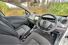  ??  ?? The Zoe’s interior is pleasantly simple and comfortabl­e, but the driver’s seat is oddly high.