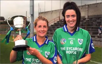  ??  ?? Glynn-Barntown captain Annette Moroney and player of the match Róisín Doyle.