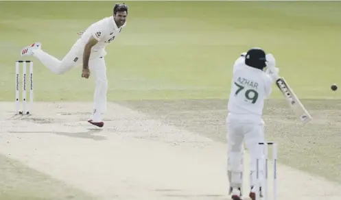  ??  ?? 0 Azhar Ali of Pakistan edges behind giving James Anderson his 600th Test wicket during day five of the third Test at the Ageas Bowl.