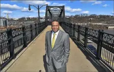  ?? Peter Diana/Post-Gazette ?? State Rep. Ed Gainey, seen Friday on the Hot Metal Bridge on the South Side, is building a strong mayoral challenge.