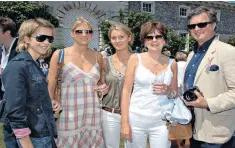  ??  ?? Sisters Maria, Candida and Kinvara with their parents, the Earl and Countess Balfour, left, and the couple with their eldest daughter, Lady Willa, right. Below, Burpham Lodge, the family home