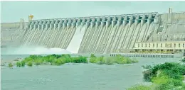  ??  ?? This is the first time since 2014 the gates of Nagarjunas­agar dam being lifted.