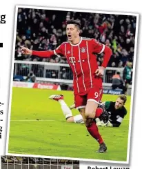  ??  ?? Robert b t L Lewanwan dowski teilt sich nun den Rekord mit Trainer Jupp Heynckes, der gestern krank fehlte. Valentino Lazaro ( links) erzielte beim 2: 0 in Leverkusen mit dem 1: 0 sein erstes Tor in der deutschen Bundesliga.