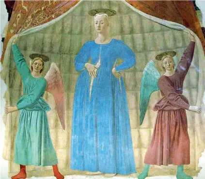  ??  ?? Attesa La Madonna del parto di Piero della Francesca, capolavoro che parla di una gravidanza, di un parto che si avvicina