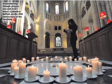  ??  ?? Rememberin­g Omagh: prayers are said at St Anne’s Cathedral, Belfast, on the 20th anniversar­y of the bombing