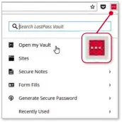  ??  ?? Access the Lastpass browser extension by clicking this icon