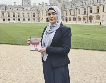  ?? ?? MEDAL: Fahima Khanom at Windsor Castle