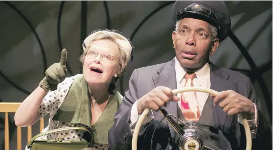  ??  ?? Vancouver actor Tom Pickett plays Hoke Coleburn, chauffeur to cantankero­us Miss Daisy, played by Judith Buchan, in the Rosebud Theatre’s Driving Miss Daisy.