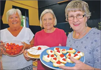  ??  ?? Helen Jackson, Liz Mudie and Judith Small from Oban Inner Wheel at the strawberry tea.
