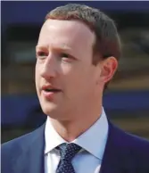  ??  ?? Facebook Co-founder and CEO Mark Zuckerberg