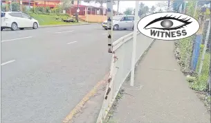  ?? Picture: JONACANI LALAKOBAU ?? This railing in front of the Suva Primary School in Samabula has been in this state for some time now which is a hazard to schoolchil­dren using this footpath and needs to be fixed.