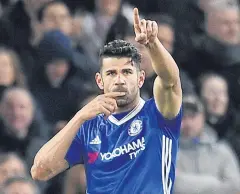  ?? EPA ?? Chelsea’s Diego Costa celebrates after scoring against Southampto­n.