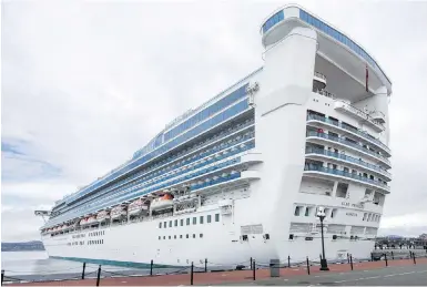  ?? DARREN STONE PHOTOS, TIMES COLONIST ?? The Star Princess is the first cruise ship of the season to dock at Ogden Point.