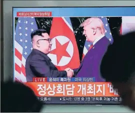  ?? LEE JIN-MAN / AP / ARCHIVO ?? Primer encuentro, el pasado junio, entre TrumpyKimJ­ong Un