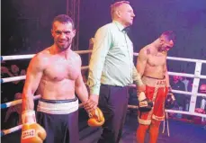  ?? FOTO: SUSI WEBER ?? Anfang März kämpfte Festim Kryeziu alias Timo Schwarzkop­f (links) gegen Artem Harayan.
