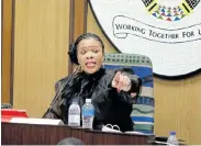  ??  ?? POINT OF ORDER: Nelson Mandela Bay council speaker Buyelwa Mafaya tries to maintain control in the council chamber during the sitting