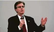  ?? Jason Fochtman / Staff file photo ?? Lt. Gov. Dan Patrick, above, challenged Geraldo Rivera, below, to a debate on immigratio­n. The Fox News host accepted the challenge and accused Patrick of fear-mongering.