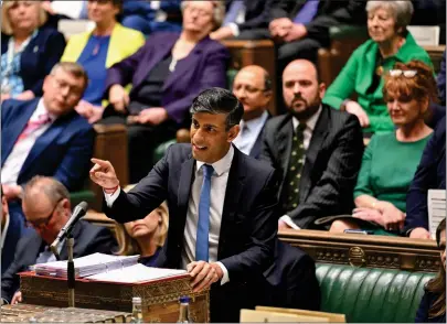  ?? ?? At PMQS, PM Rishi Sunak said the SNP should stop ‘cracking down on free speech’