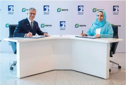  ?? — SUPPLIED PHOTO ?? Frédéric Barnaud (left) and Fatema Al Nuaimi sign the agreement.