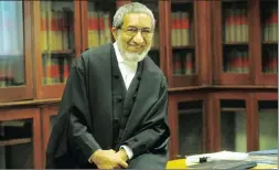  ?? Picture NEIL BAYNES ?? LAW AND ORDER: Retired judge Essa Moosa, who is terminally ill, has been hailed for the role he played in the country’s justice system.