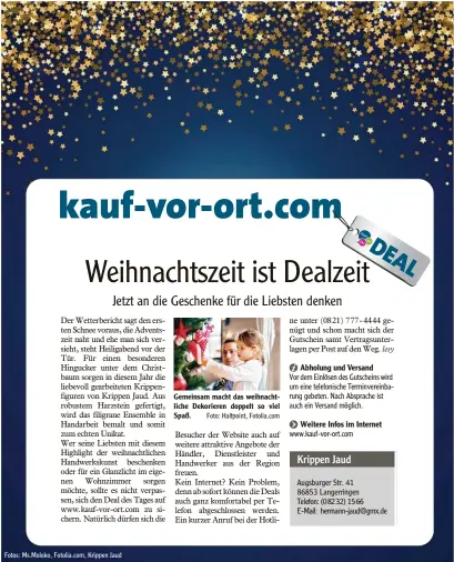  ?? Fotos: Ms.Moloko, Fotolia.com, Krippen Jaud Foto: Halfpoint, Fotolia.com ?? Gemeinsam macht das weihnacht liche Dekorieren doppelt so viel Spaß.