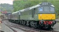  ?? STUART GRAVES ?? Newly restored Class 25 No. D7659 is seen while on trial following a thorough restoratio­n. It is seen ready to leave Peak Rail, Matlock Platform 2 with the 11.36 for Rowsley South on October 12, double-heading with Class 44 No. D8 Penyghent and RSH 0-4-0ST No. 15 Eustace Forth at the rear.