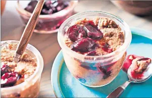  ?? SUBMITTED PHOTO ?? Chocolate Cherry Chia Pudding is a sweet way to add some fibre to your diet.