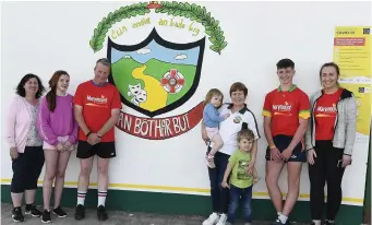  ??  ?? Boherbue GAA Chairperso­n Eileen Casey O’Connor pictured with Marymount Hospice Fundraiser John Hartnett and his family at the completion of his marathon Run. All photos by John Tarrant.