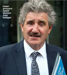  ??  ?? Under pressure: Junior Minister John Halligan