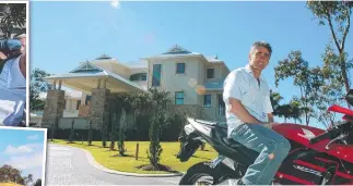  ??  ?? Mick Doohan at his mansion and celebrity guests Johnny Depp and Amber Heard and Brad Pitt. Main picture: Russell Shakespear­e.