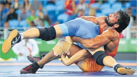  ?? REUTERS PHOTO ?? London bronze medallist wrestler Yogeshwar Dutt bowed out in the qualificat­ion round of the 65kg freestyle category in Rio on Sunday.