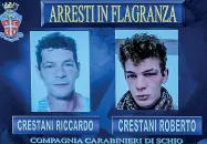  ??  ?? Nei guai Padre e figlio (a destra) sono stati arrestati dai carabinier­i, il genitore per tentato omicidio